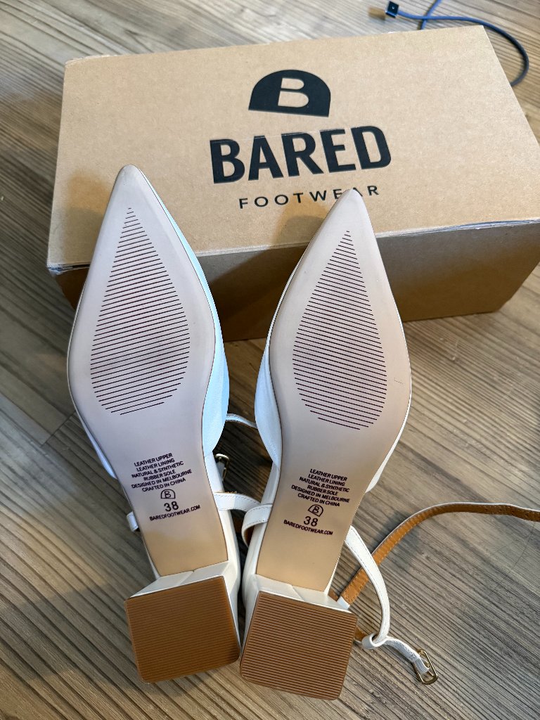 Calandra Bared Footwear White Closed Toed Block Heels (Eu 38, Us Size 7.5-8) — image 7 of 7